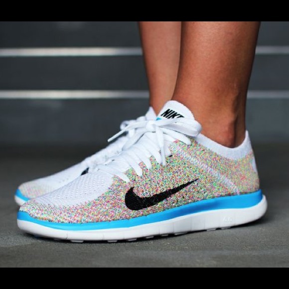 Nike Shoes - Nike Free Flyknit Rainbow Stitch Sneakers